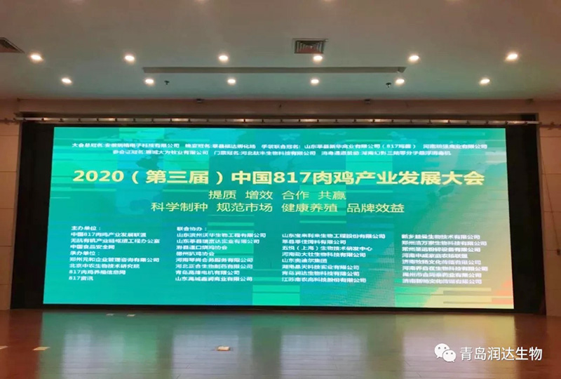  青岛大奖国际生物热烈祝贺第三届（2020）中国817肉鸡工业生长大会圆满乐成
